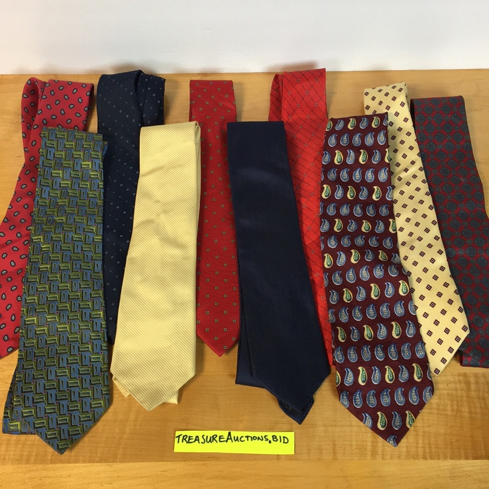 Mens Tie Lot of 10 Various Brands Silk Polyester